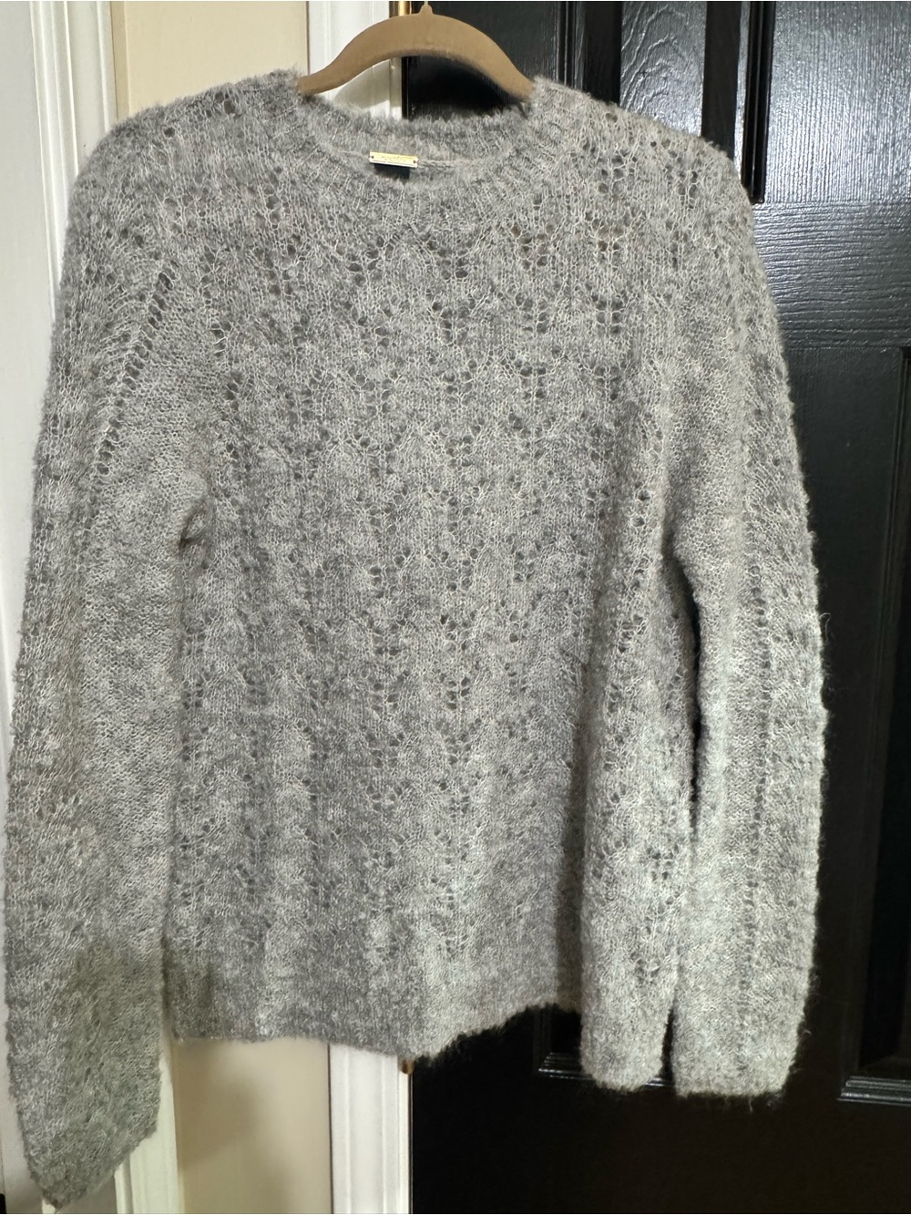 ✨ Magaschoni Gray Mohair Wool Blend Crewneck Sweater ✨